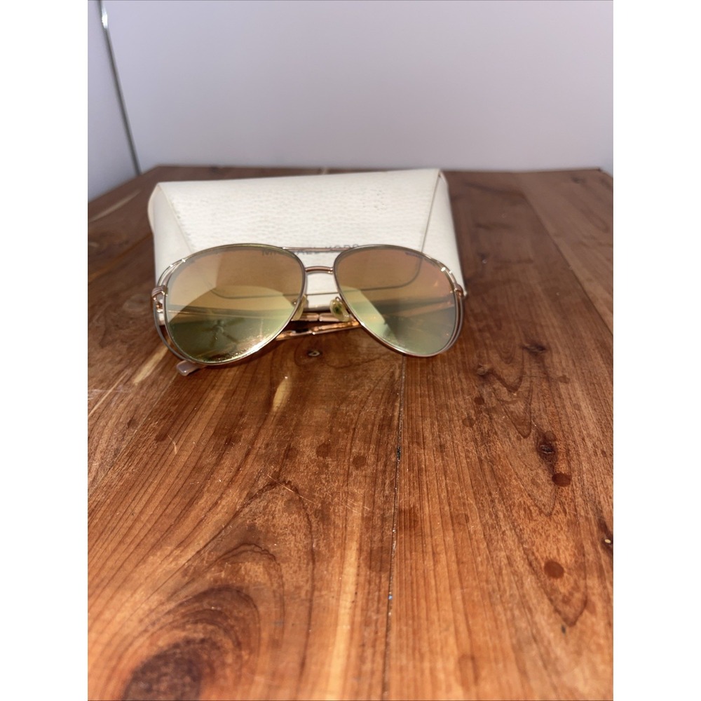 Michael Kors Sunglasses Aviator  Rose Mirror Lens Gold Frame Case 1024 Lai